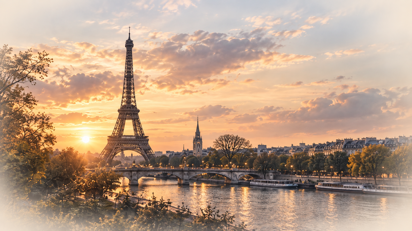 Paris silüeti ve Eyfel Kulesi; Avrupa seyahati destinasyon anlatımı